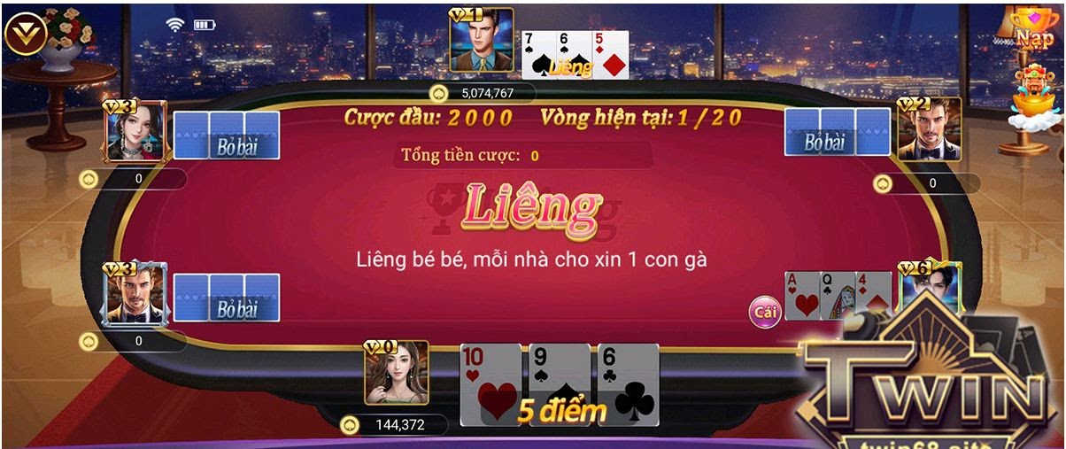 Giao diện Liêng Twin68