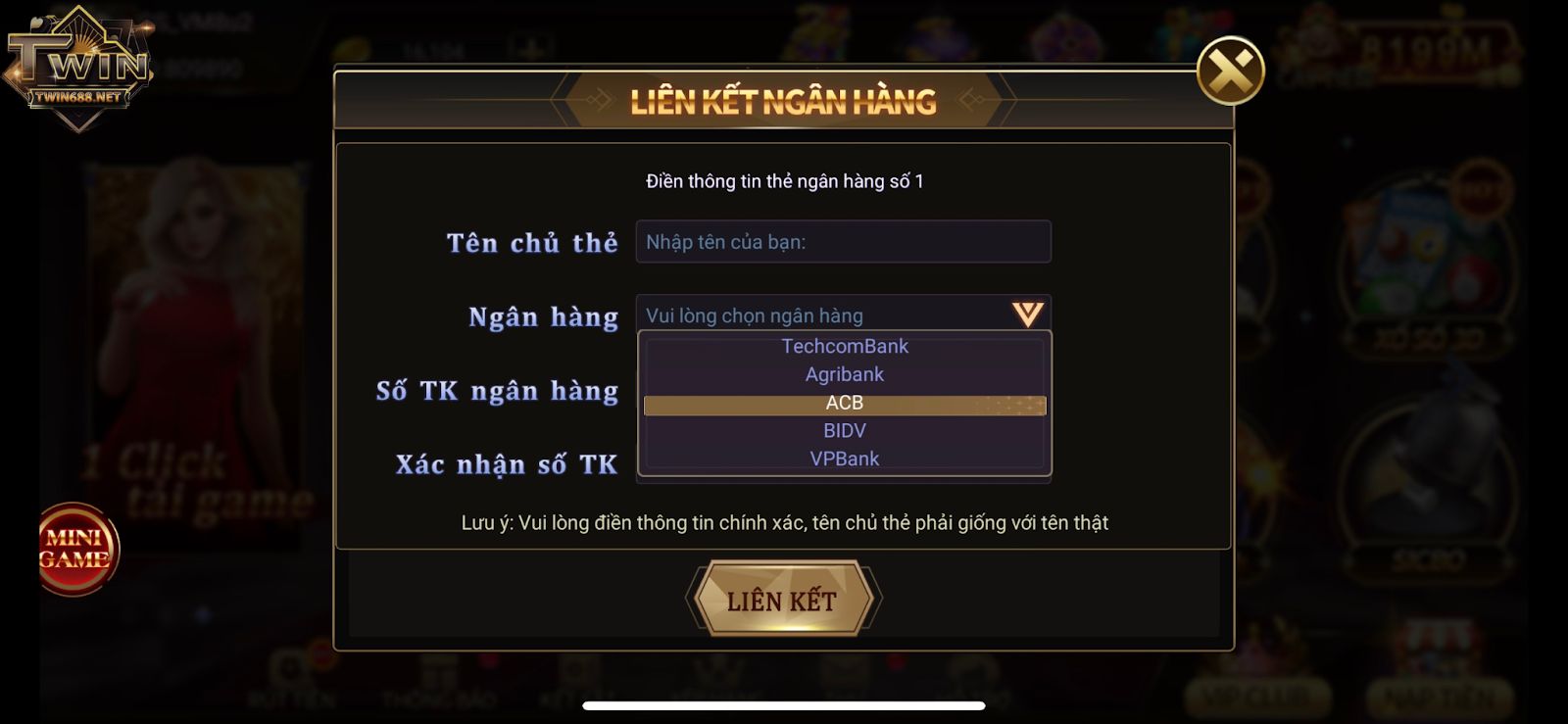 Hướng dẫn rút tiền sau khi chơi tại cổng game twin68