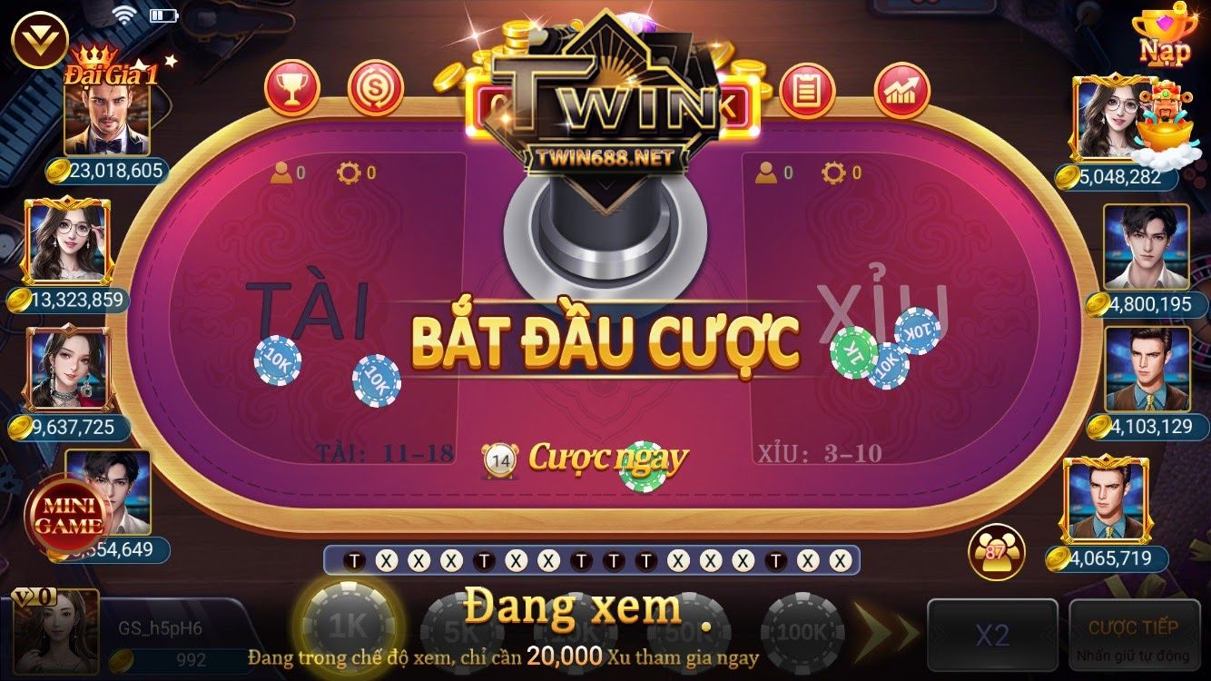 Cửa cược cơ bản tại tài xỉu twin68