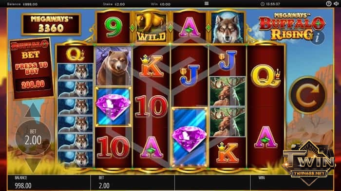 Đồ hoạ của Buffalo rising megaways slot được thiết kế vô cùng sống động và chuyên nghiệp