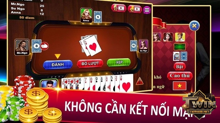 Không cần kết nối mạng là một trong những ưu điểm của các game đánh bài offline